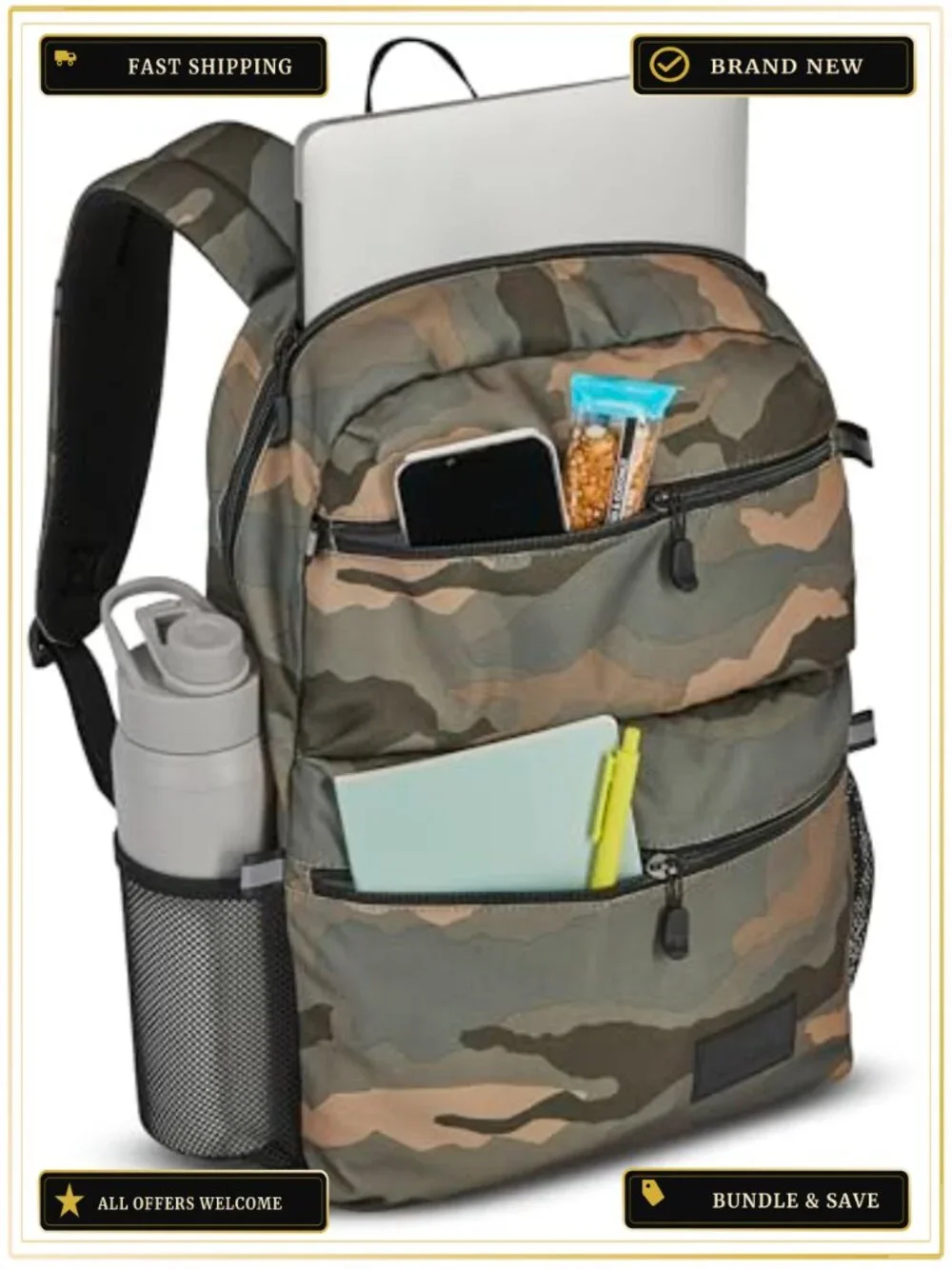 High Sierra Everclass Laptop Backpack with 360° Reflectivity, Fits 15.6